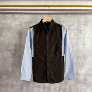 Áo sơ mi nam dài tay 2 màu trắng in phối nách chất vãi mềm mịn thấm hút mồ hôi mẫu hót trend