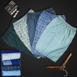 Combo 5 Quần đùi nam Caro nhỏ chất vải mỏng nhẹ mềm mát thấm hút mồ hôi tốt Freesize dưới 75kg QĐ31