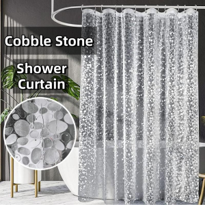 Shower Curtain Eco Friendly 3D EVA Liner Bathroom Curtains Waterproof Mildew Proof