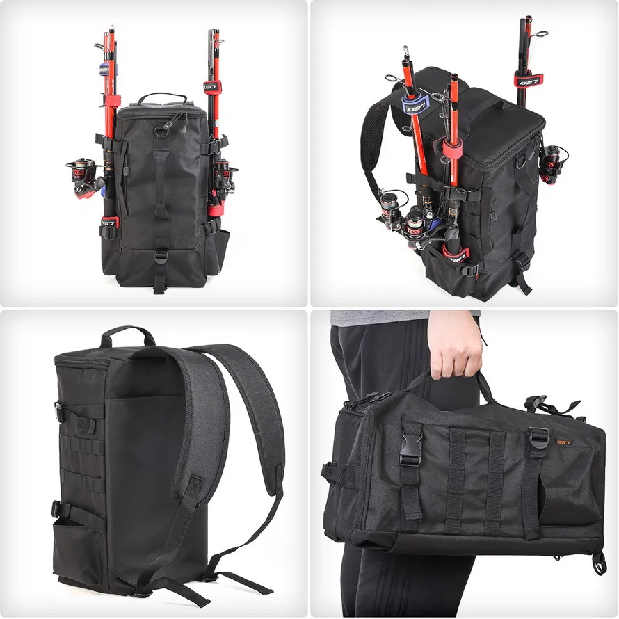 Multifunctional Fishing Rod Bags Single Shoulder LUYA Fishing Reel Case Bag  Outdoor Fishing Travel Shoulder Bag Storage Backpack