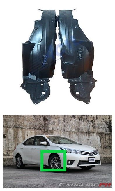 thumbnail image 2 of Front Fender Liner Set For 2014-2016 Toyota Corolla - Left And Right Sides, Black ABS 2 of 6