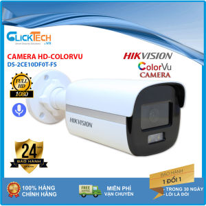 Camera thân HDColorvu HIKVISION DS-2CE10DF0T-FS Full HD 2.0MP camera quan sát có màu ban đêm có âm thanh giá rẻ bán camera hikvision