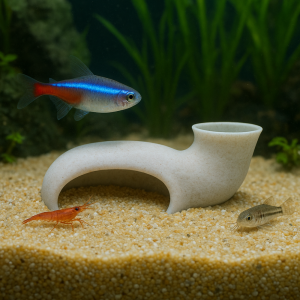 GUTUN พลาสติก ท่อใต้ดินสำหรับตู้ปลา 3D พิมพ์ ตกแต่ง ถ้ำซ่อนปลาและกุ้ง ถ้ำปลา รูปแบบใต้ดิน ท่อสำหรับปลากัดและกุ้ง ตู้ปลา