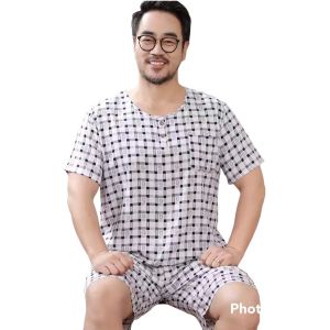 ชุดนอนไซส์ใหญ่ XXL รอบอก46-60นิ้ว คอกลมคอวี ชุดนอนแขนสั้นขาสั้น เลือกลายได้/คละสี