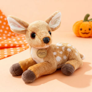 Adorable Lying Deer Plush Toys Lovely ‌Simulation Deer Stuffed Soft Desktop Home Decoration Pets Girls Boys Birthday Gifts