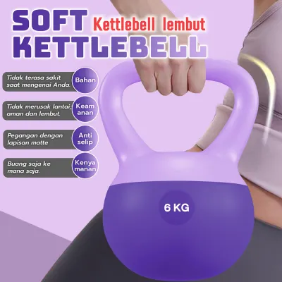 Kettlebell Lunak Pria Wanita Ungu Series | Dumbell Set Peralatan Kebugaran Rumah Latihan Beban Otot