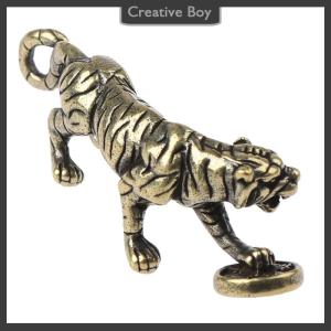 [Creative] Brass Tiger Statue Ornament Chinese Zodiac Tiger Office Desk Decoration Pendant