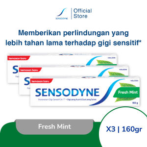 Sensodyne Toothpaste Pasta Gigi Sensitif Nafas Segar Fresh Mint 3x160gr [TRIPLEPACK]