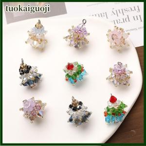 tuokaiguoji 3Pcs Mùa Đông Cây Giáng Sinh Charms Đính Cườm Pha Lê Thủy Tinh Handmade Dệt Cho Keychain Bông Tai Vòng Cổ Tự Làm Đồ Trang Sức Quà Tặng