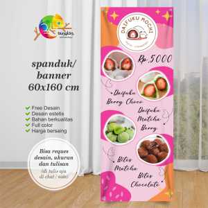 Cetak Spanduk Banner Mochi Daifuku Model Pink