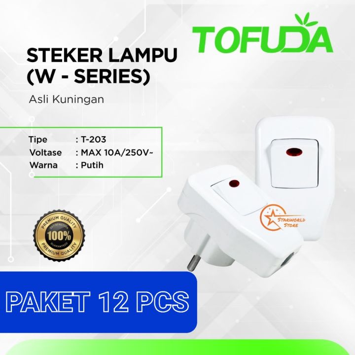 Paket 12 Pcs Steker Saklar Lampu Jumbo On Off / Colokan Listrik On Off ...