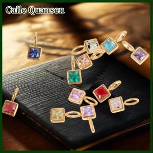 Caile จี้เหล็กไทเทเนียมสร้อยคอพลอยเทียมสำหรับผู้หญิงสร้อยคอเพทายสีสันสดใสของขวัญวันเกิด