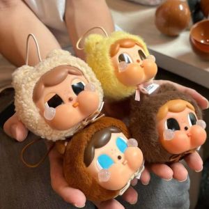 CHARMST Cartoon Crybaby Key Ring Kawaii Soft Plush Crybunny Keychain Lovely PP Cotton Big Head Doll Men