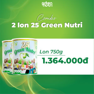 Combo 2 Lon 750gr Bột Ngũ Cốc 25 Green Nutri Thành Phần 25 Loại Hạt Đậu