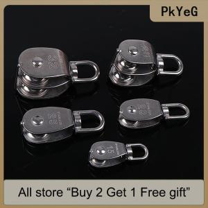 [COD] PkYeG Tool 1PC 304 Stainless Steel M15 M20 M25 M32 Single Wheel Swivel Lifting Rope Pulley Set Lifting Wheel Tools Double Pulley Block
