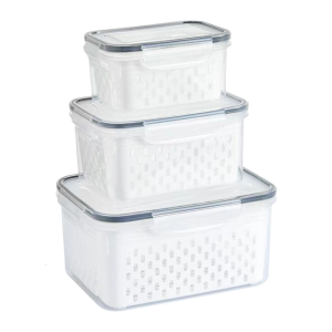 Efficient Modulars Kitchen Storage Box Set Including Colander Insert And Ergonomic Handles For Dry Wet Ingredients