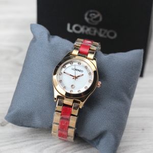 Jam tangan Lorenzo 1077L tanggal aktif tali stainless analog wanita original