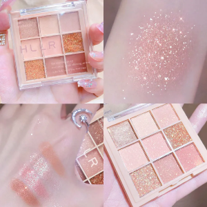 Luxe | HLLR 9 Color Eyeshadow Palette Matte Glitter Sequins Long Lasting Eye Makeup Korean Cosmetics