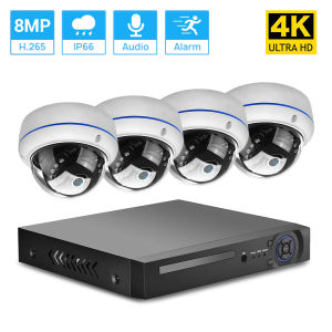 Hamrol 4CH 4K/8MP NVR POE Security Camera System IP66 Waterproof Outdoor IR-CUT CCTV Canera Video Surveillance Video Recorder Kit