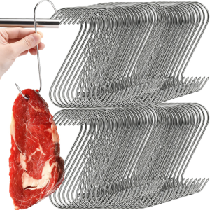 【Super low price】10-120pcs Stainless Steel S Hooks Sharp Tip Meat Hanging Hooks Butcher Shop Kitchen BBQ Sausage Bacon Hams Smoker Duck S Hangers