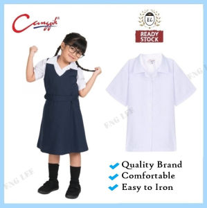 Canggih Girl White Short Sleeve School Shirt Blouse CP006🔥Ready Stock🔥School Uniform - Baju Kemeja Perempuan Lengan Pendek - Putih CP006 女生学校白衣