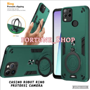 CASING HP INFINIX HOT 10S CASE ROBOT HIT EYE RING PROTEKSI CAMERA CASING STANDING NEW COVER