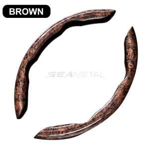 38cm Car Steering Wheels Wood Grain Anti-slip Steering Wheel Protective Cover fit Honda Toyota Ford Mazda