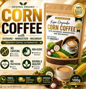 Natural Corn Coffee Wellness Drink 4 in 1 Kape Organiko with Guyabano Mangosteen Malunggay 100 grams