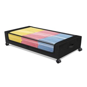 SWEET LORD Large Capacity ​​Under Bed Storage Box Dust-Proof Space Saving Underbed Bin Multifunctional Curved Style Quilts Clothing Storage Box for Home