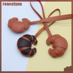 rencuiyun Handmade Croissant Real Charm KeyChain Kawaii Animal Bag Backpack Charms Couple Friend Jewelry Gift