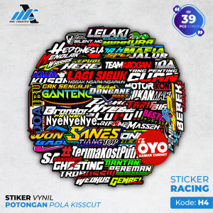 STIKER PACK KATA KATA RACING VIRAL - STIKER RACING ISI 37 PCS - STIKER MOTOR HELM HAPE - KODE H4