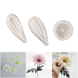 Set of 3 Fondant Moulds Sugarcraft Biscuit Molds Small Daisy Stamen Shape Mold Cake Mould Pastry Tool Wedding Decoration