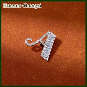 Hmeme Metal Crystal Brooch Pin 26 English Letter Pins And Brooches Suit Shirt Badge Fashion Jewelry For Men And Women Accessories