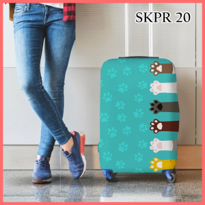 Sarung Koper 24 Inch 20 28 18 Elastis Luggage Cover Pelindung Motif Cat Paw SKPR 20