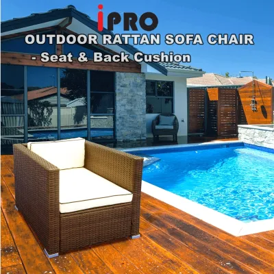 IPRO Outdoor Rattan Sofa Chair Garden Balcony Chair Outdoor Sofa Rotan Kerusi Rotan Taman Moden