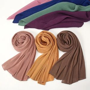 Wholesale Only TUDUNG SHAWL PLEATED CRUSH CHIFFON 1.8m x 0.7m Muslim Islamic Shawl Chiffon Ribbed