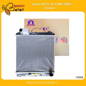 QUEENBEE Polar Radiator Assembly for Isuzu Elf 3.1D 1998-2002 450x468x36mm 2 Rows Top & Lower Base Aluminum Center Made in Taiwan 13068