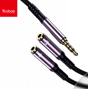 Original YOOBAO Audio Braided Cable High Quality For Phone/Laptop with 1 Audio Interface 3.5mm Male to 3.5mm Female x 2