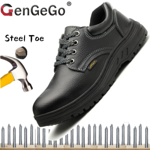Brand GenGeGo COD (Datang Dalam 3 Hari)Sepatu Safety Pria Safety shoes light nyaman bernapas anti-smash sepatu safety ujung besi boos