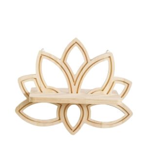 UMBRAULI Có thể tháo rời Kệ nổi hình hoa sen Trang trí Gỗ Kệ treo tường Sáng tạo với gương Giá đỡ màn hình pha lê Phòng khách