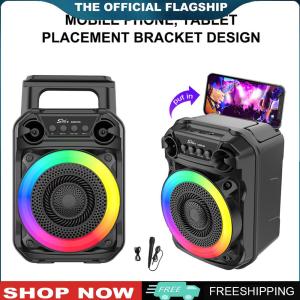 【New Arrival】 BT Speaker Rich Bass Portable Speaker Subwoofer Karaoke Speaker RGB Lights Suitable for Home Theater Outdoor Dance Party