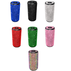 Luxurious Rhinestones Car Tissue Container Napkins Box Fashion Auto Napkins Holder Paper Storage Box for Commuting & Travel