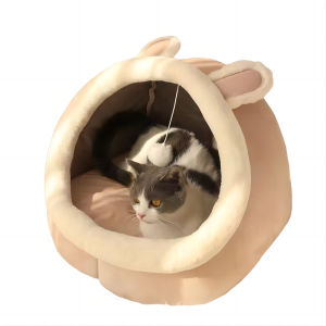 Cat Bed Warm for All Seasons Winter Dog Bed Universal Pet Bed Enclosed Cat Cave Washable Pet Nest