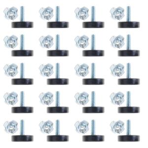 Multipurpose Adjustable Chair Leg Levelers 20 Pack M8Threaded Furniture Feet Height Stabilizing Screw Designs