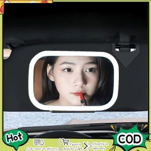 LED Car Sun Visor Mirror – Rechargeable Three Light Colors Anti-Glare Flip-Down Shield