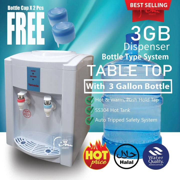 NWD38908 Hot & Normal Table Top Water Dispenser With 3 Gallon Bottle