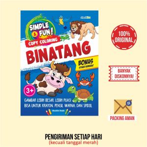 Buku Mewarnai Copy Coloring Binatang Bonus Stiker Aktivitas Anak