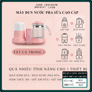 Máy đun sữa tiệt trùng cao cấp kết hợp sấy khô hâm sữa đun cháo nấu canh khử Clo đa năng bảo hành 2 năm