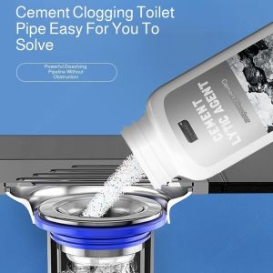 Powerful Cement Dissolver Concrete Remover Drain Cleaner Fast Acting Pipe Unblocker Blockage Dissolver Sewer Cleaning Agent Kitchen Bathroom Toilet Floor Drain