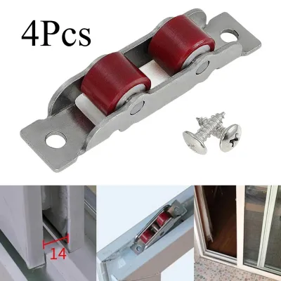 4Pcs Stainless Steel Sliding Door Pulley Roller Wheel for Track Replacement Suitable for Sash Window and Door Systems